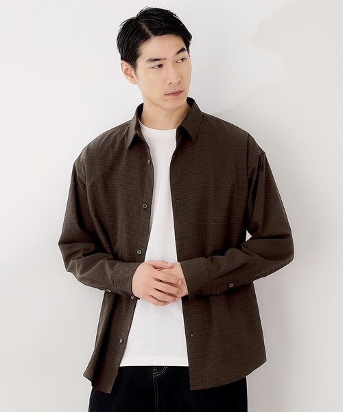 THE SHOP TK （ザ ショップ ティーケー ）の「シアサッカー長袖シャツ　【軽量/吸水速乾／イージーケア／洗濯機OK】（シャツ/ブラウス・メンズ・ブラウン系その他/ブルーグリーン・02/03/04）」の18枚目の写真