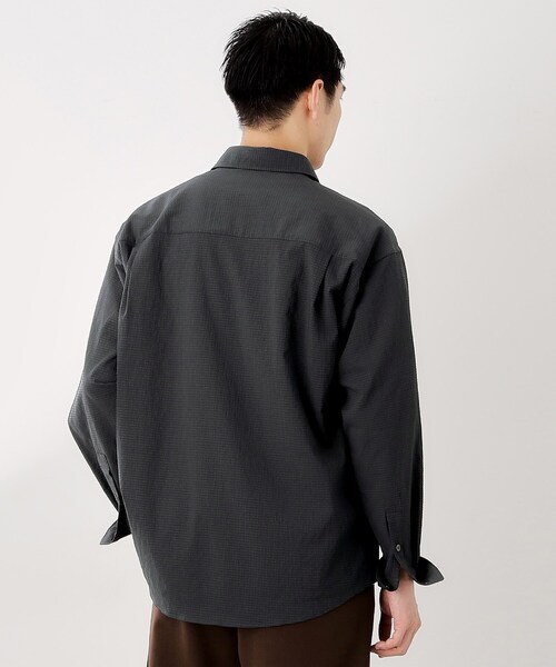 THE SHOP TK （ザ ショップ ティーケー ）の「シアサッカー長袖シャツ　【軽量/吸水速乾／イージーケア／洗濯機OK】（シャツ/ブラウス・メンズ・ブラウン系その他/ブルーグリーン・02/03/04）」の7枚目の写真