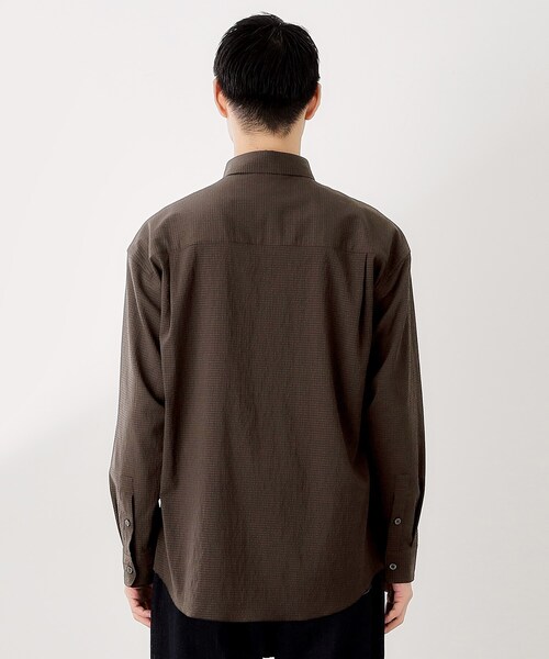 THE SHOP TK （ザ ショップ ティーケー ）の「シアサッカー長袖シャツ　【軽量/吸水速乾／イージーケア／洗濯機OK】（シャツ/ブラウス・メンズ・ブラウン系その他/ブルーグリーン・02/03/04）」の14枚目の写真