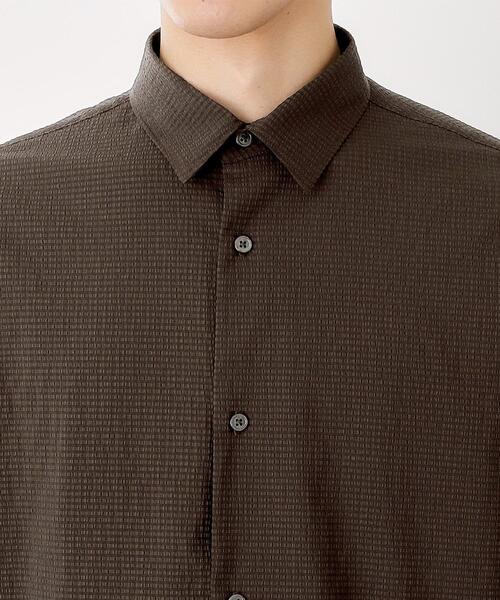 THE SHOP TK （ザ ショップ ティーケー ）の「シアサッカー長袖シャツ　【軽量/吸水速乾／イージーケア／洗濯機OK】（シャツ/ブラウス・メンズ・ブラウン系その他/ブルーグリーン・02/03/04）」の3枚目の写真