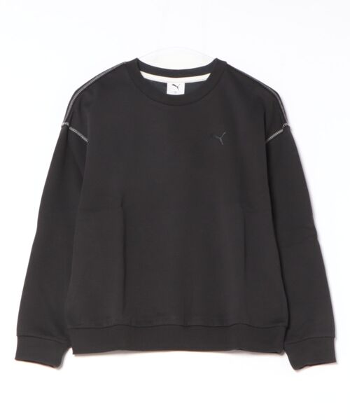 PUMA（プーマ）の「《PUMA》ESS MX ﾘﾗｯｸｽﾄﾞ ｸﾙｰ DK（スウェット・レディース・ブラック/ホワイト系その他・L/M/XL/S）」の2枚目の写真