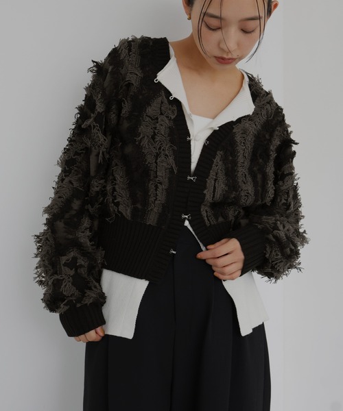 ほぼ新品☆フレームワーク　コットンポリエステルショートガウン　黒　カーディガン FRAMeWORK（フレームワーク）の「コットンポリエステルショート