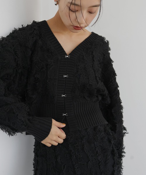 レブリカブラック マトリョーシカ ショート丈ジャケット カーディガン 袖フリル レブリカブラック マトリョーシカ ショート丈ジャケット カーディガン