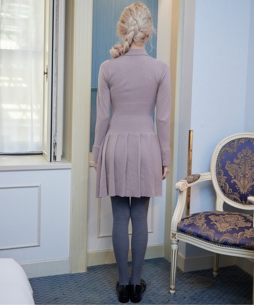 etre loin（エトルワン）の「Low waist pleated glitter knit dress（ワンピース・レディース・ブラック/グレー/モカ・M）」の19枚目の写真