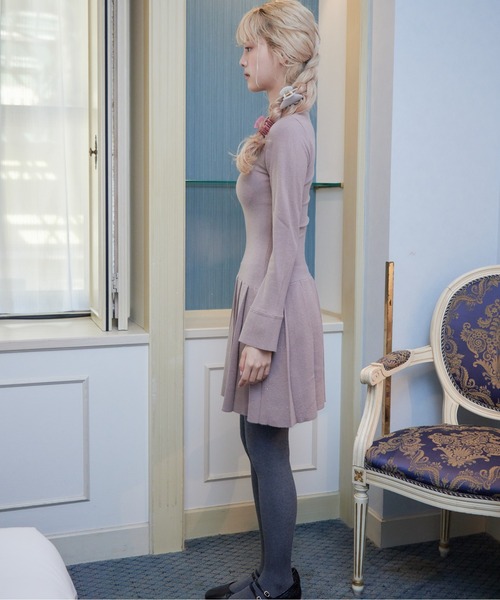 etre loin（エトルワン）の「Low waist pleated glitter knit dress（ワンピース・レディース・ブラック/グレー/モカ・M）」の18枚目の写真