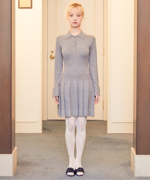 etre loin（エトルワン）の「Low waist pleated glitter knit dress（ワンピース・レディース・ブラック/グレー/モカ・M）」の13枚目の写真