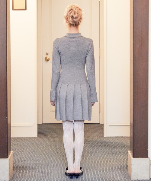 etre loin（エトルワン）の「Low waist pleated glitter knit dress（ワンピース・レディース・ブラック/グレー/モカ・M）」の15枚目の写真