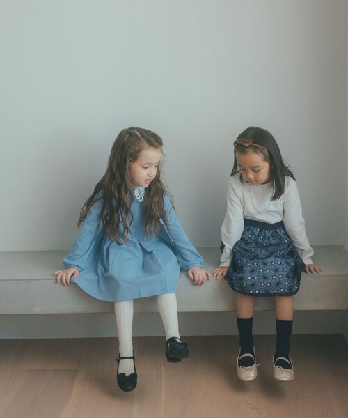 green label relaxing（グリーンレーベルリラクシング）の「リップル ワンピース / キッズ 110cm-130cm（ワンピース・キッズ・ライトブルー/ネイビー・130cm/120cm/110cm）」の4枚目の写真