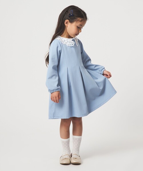 green label relaxing（グリーンレーベルリラクシング）の「リップル ワンピース / キッズ 110cm-130cm（ワンピース・キッズ・ライトブルー/ネイビー・130cm/120cm/110cm）」の8枚目の写真