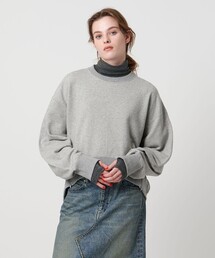 <ASTRAET> ウラケ サイドジップ クルーネックスウェット