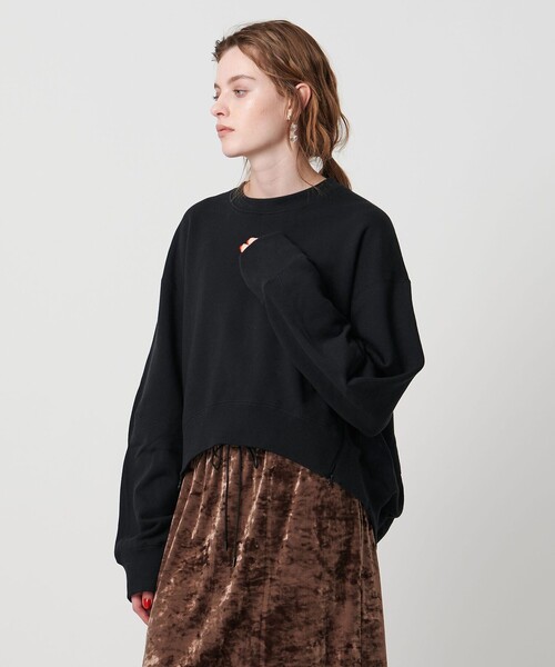 ASTRAET（アストラット）の「＜ASTRAET＞ ウラケ サイドジップ クルーネックスウェット（Tシャツ/カットソー・レディース・ナチュラル/ブラック/ライトグレー・FREE）」の2枚目の写真