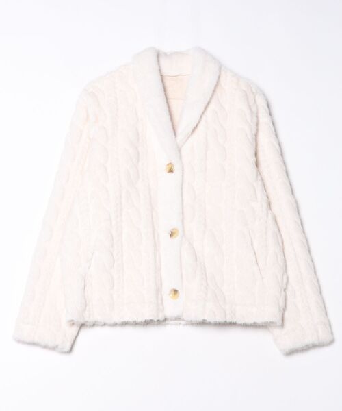 DOUBLE STANDARD CLOTHING(ダブルスタンダードクロージング)の「フェイクファーケーブルニット(ブルゾン・レディース・オフホワイト・FREE)」の15枚目の写真
