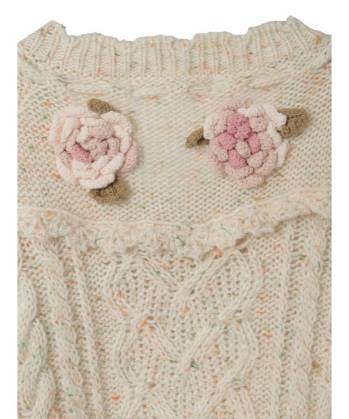 コ*イ様 PINK HOUSE バラモチーフ付きヨークニットカーディガン コ*イ様 PINK HOUSE バラモチーフ付きヨークニットカーディガン PINK