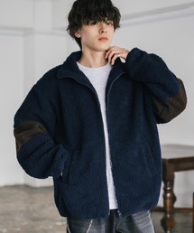 BASEMARKグレー フリースコート 青いライン BASEMARKグレー フリースコート 青いライン