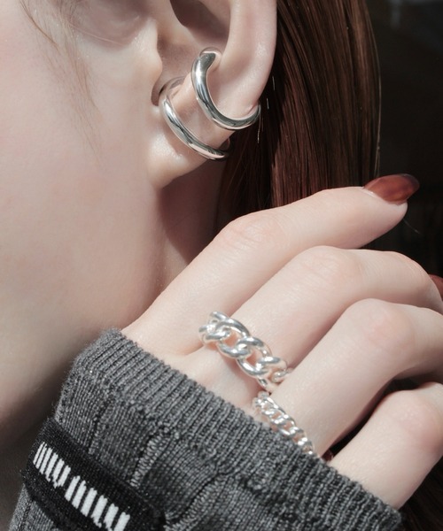 Soierie(ソワリー)の「カラビナ ループ チェーン リング (2Set) / Carabiner loop chain ring (2Set)(リング・レディース・シルバー・S/L)」の5枚目の写真