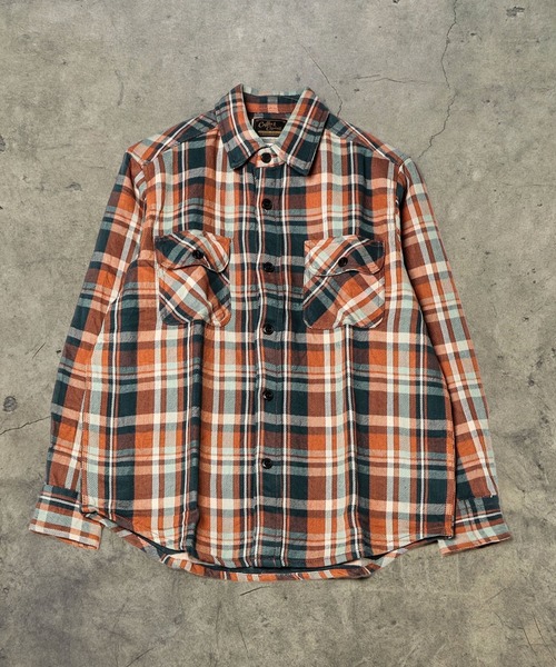 Coffee & Cigarettes(コーヒーアンドシガレッツ)の「10B5 Heavy Flannel One Wash Work Shirt(シャツ/ブラウス・メンズ・サックスブルー系/オレンジ系・XL/M/L)」の10枚目の写真