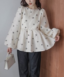 SUGAR BISKET(シュガービスケット)の花柄ジャガード ペプラムトップス(その他トップス)