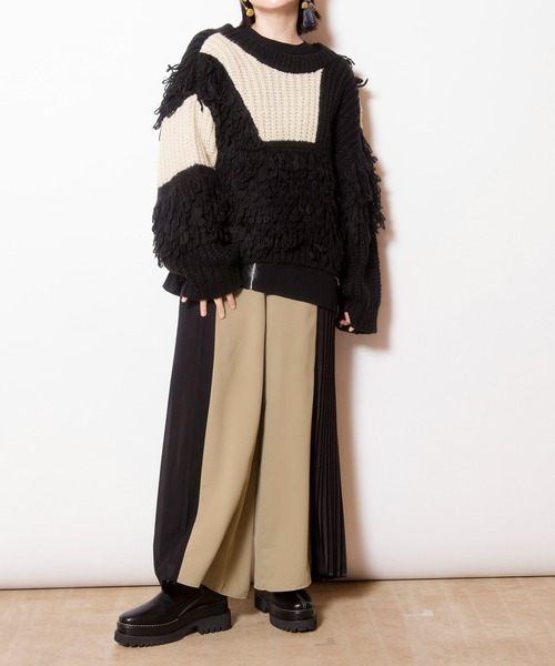 OSMOSIS（オズモーシス）の「サイドプリーツパンツ（その他パンツ・レディース・ライトカーキ/ブルー/ブラック・ONE SIZE）」の20枚目の写真