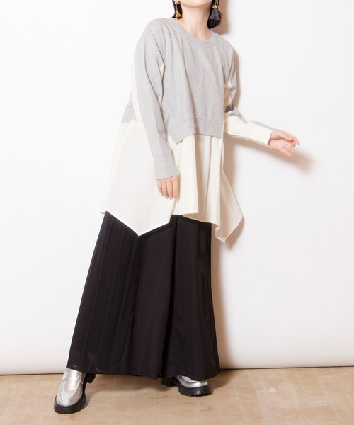 OSMOSIS（オズモーシス）の「サイドプリーツパンツ（その他パンツ・レディース・ライトカーキ/ブルー/ブラック・ONE SIZE）」の8枚目の写真