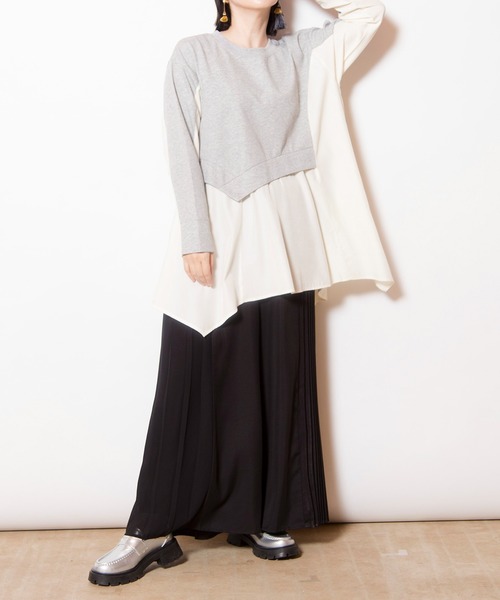 OSMOSIS（オズモーシス）の「サイドプリーツパンツ（その他パンツ・レディース・ライトカーキ/ブルー/ブラック・ONE SIZE）」の9枚目の写真