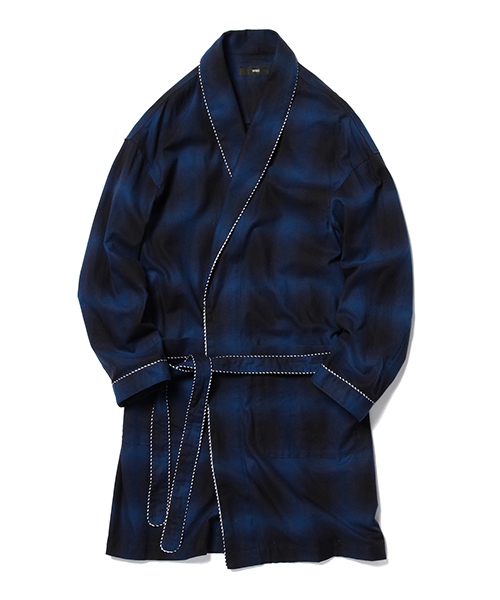 BEAMS(ビームス)の「◇VAPORIZE / オンブレチェック ガウン(その他アウター・メンズ・ダークブラウン/ブルー・MEDIUM/LARGE)」の2枚目の写真