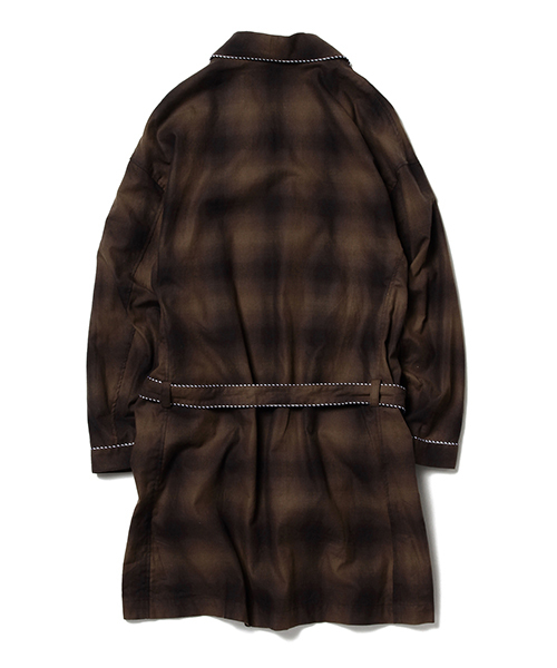 BEAMS(ビームス)の「◇VAPORIZE / オンブレチェック ガウン(その他アウター・メンズ・ダークブラウン/ブルー・MEDIUM/LARGE)」の3枚目の写真