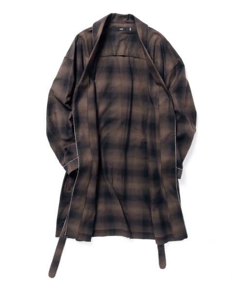 BEAMS(ビームス)の「◇VAPORIZE / オンブレチェック ガウン(その他アウター・メンズ・ダークブラウン/ブルー・MEDIUM/LARGE)」の13枚目の写真