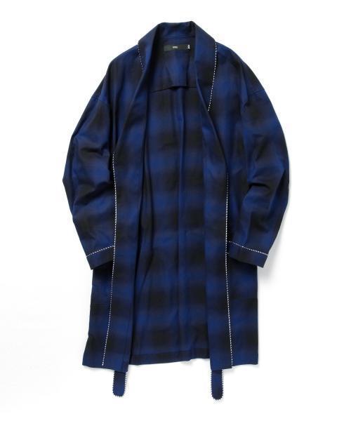 BEAMS(ビームス)の「◇VAPORIZE / オンブレチェック ガウン(その他アウター・メンズ・ダークブラウン/ブルー・MEDIUM/LARGE)」の18枚目の写真