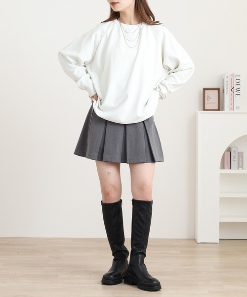 Arinomama(アリノママ)の「Arinomama 裏毛 パイピングラグラントレーナー(スウェット・レディース・ブラック/ホワイト系その他/ダークブラウン/杢グレー・FREE)」の21枚目の写真