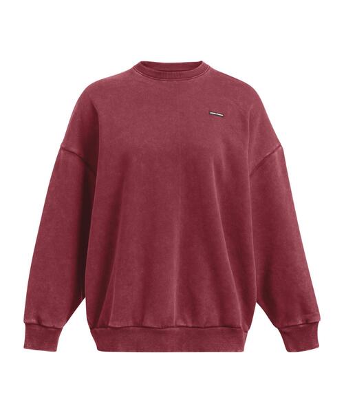 UNDER ARMOUR(アンダーアーマー)の「UAアイコン ヘビーウェイト フリース オーバーサイズド クルー(ライフスタイル/レディース)(スウェット・レディース・レッド系・L/M/S)」の5枚目の写真