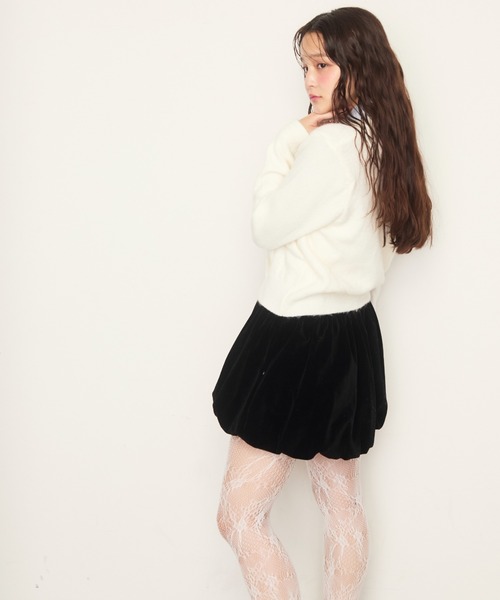 Nadana(ナダナ)の「シャツドッキングニットカーデ(カーディガン/ボレロ・レディース・グレー/ホワイト/ネイビー・FREE)」の10枚目の写真