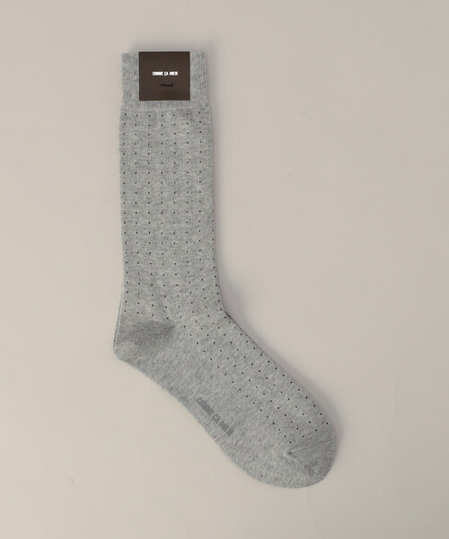 COMME CA MEN(コムサメン)の「ピンドット柄 ソックス(ソックス/靴下・メンズ・ブラック/ネイビー/ブラウン/グレー・27.0cm)」の2枚目の写真