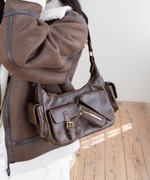 clear | アウトポケットヴィンテージハンドルバッグ［Y2K カジュアル 着回し力抜群］≪AW新作≫(ハンドバッグ)