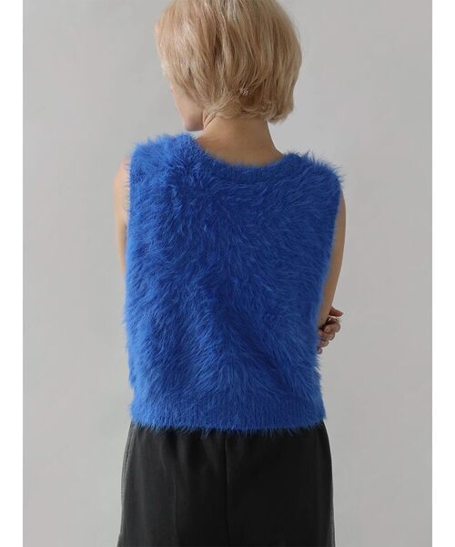 :ETHROF（イーサオブ）の「SHAGGY KNIT VEST（ニット/セーター・レディース・ブルー/ライトグレー/チャコール・MEDIUM）」の5枚目の写真