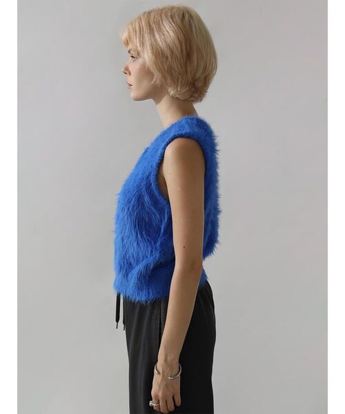 :ETHROF（イーサオブ）の「SHAGGY KNIT VEST（ニット/セーター・レディース・ブルー/ライトグレー/チャコール・MEDIUM）」の12枚目の写真