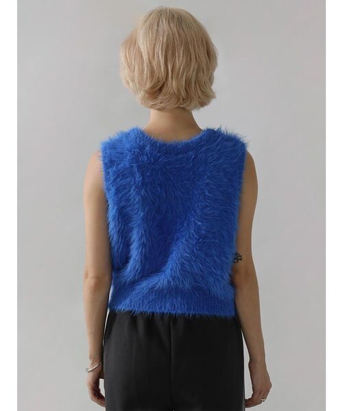 :ETHROF（イーサオブ）の「SHAGGY KNIT VEST（ニット/セーター・レディース・ブルー/ライトグレー/チャコール・MEDIUM）」の13枚目の写真