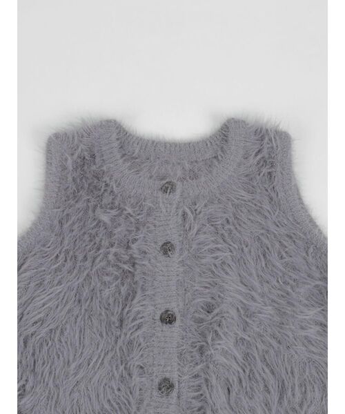 :ETHROF（イーサオブ）の「SHAGGY KNIT VEST（ニット/セーター・レディース・ブルー/ライトグレー/チャコール・MEDIUM）」の14枚目の写真