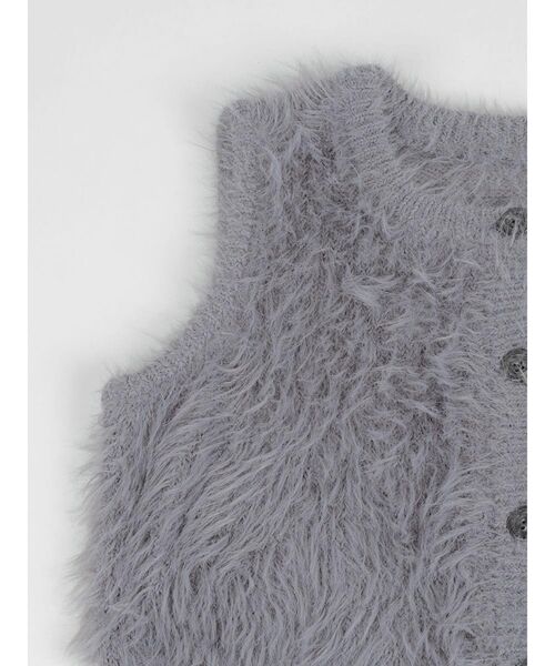 :ETHROF（イーサオブ）の「SHAGGY KNIT VEST（ニット/セーター・レディース・ブルー/ライトグレー/チャコール・MEDIUM）」の16枚目の写真