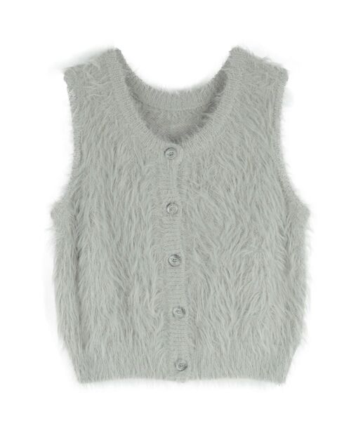 :ETHROF（イーサオブ）の「SHAGGY KNIT VEST（ニット/セーター・レディース・ブルー/ライトグレー/チャコール・MEDIUM）」の18枚目の写真