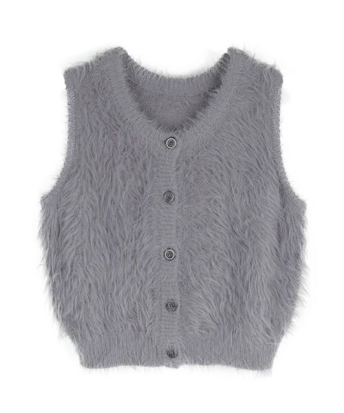 :ETHROF（イーサオブ）の「SHAGGY KNIT VEST（ニット/セーター・レディース・ブルー/ライトグレー/チャコール・MEDIUM）」の19枚目の写真
