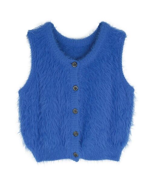 :ETHROF（イーサオブ）の「SHAGGY KNIT VEST（ニット/セーター・レディース・ブルー/ライトグレー/チャコール・MEDIUM）」の20枚目の写真