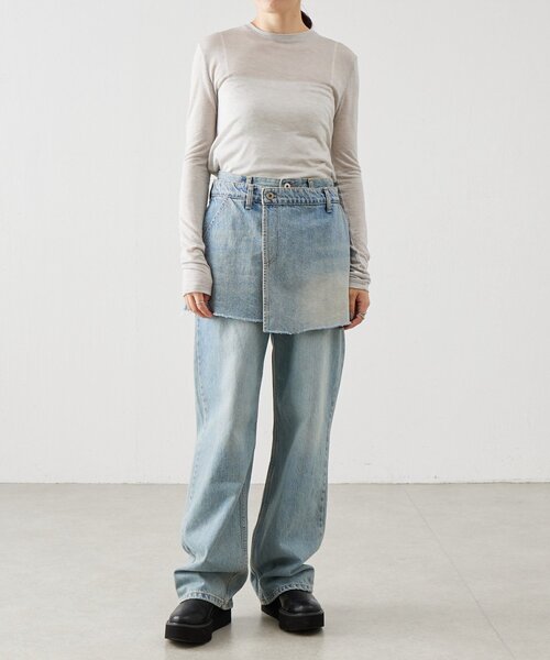 BEARDSLEY（ビアズリー）の「《LEVAR》スカートセットデニム（デニムパンツ・レディース・ブルー・MEDIUM）」の2枚目の写真