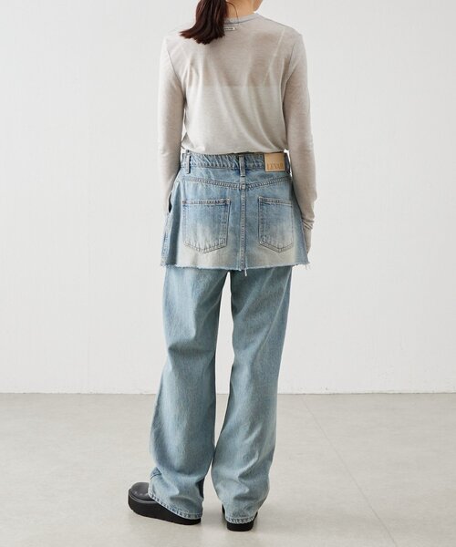 BEARDSLEY（ビアズリー）の「《LEVAR》スカートセットデニム（デニムパンツ・レディース・ブルー・MEDIUM）」の4枚目の写真