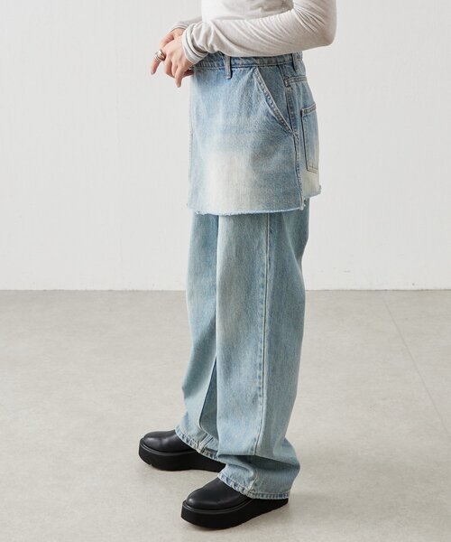 BEARDSLEY（ビアズリー）の「《LEVAR》スカートセットデニム（デニムパンツ・レディース・ブルー・MEDIUM）」の7枚目の写真