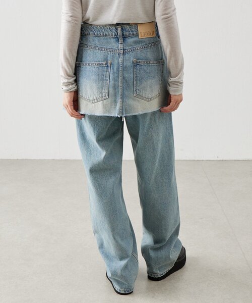 BEARDSLEY（ビアズリー）の「《LEVAR》スカートセットデニム（デニムパンツ・レディース・ブルー・MEDIUM）」の9枚目の写真