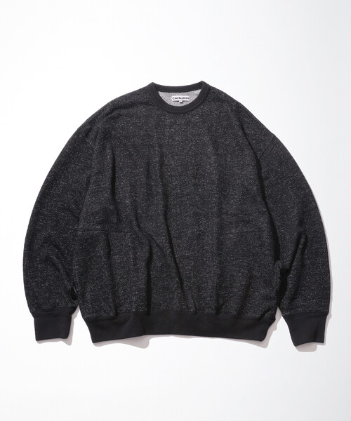 CAHLUMN(カウラム)の「CAHLUMN/カウラム Merino Wool+Cotton Loop Back heather Sweatshirt/メリノウール コットン ループ バック ヘザー スウェットシャツ(スウェット・メンズ・ブラック・MEDIUM)」の1枚目の写真