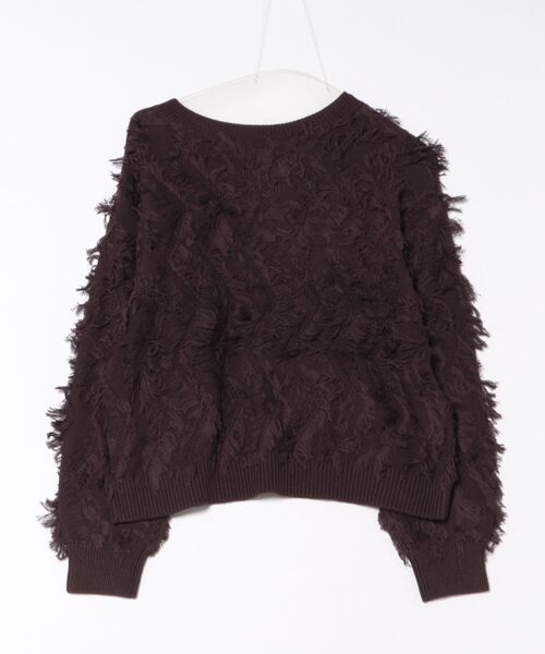 STRAWBERRY-FIELDS（ストロベリーフィールズ）の「ジオフリンジニット_ランダムフリンジVネックニット（ニット/セーター・レディース・ブラック/ブラウン・2）」の13枚目の写真