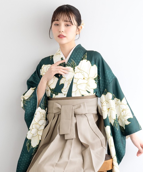 floro by SOUBIEN】レディース袴4点セット（着物・襦袢・下帯・袴 