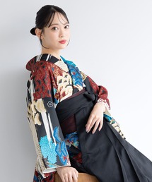 SOUBIEN（ソウビエン）の「【floro by SOUBIEN】レディース袴4点セット（着物・襦袢・下帯・袴）（着物・キッズ）」