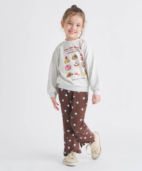 apres les cours（アプレレクール）の「【総柄】ハート・花柄 裾フリルきゅんパンツ_ジュニア対応（その他パンツ・キッズ・その他3/ブラウン/ブラック・80/90/100/110/120/130/140）」の7枚目の写真